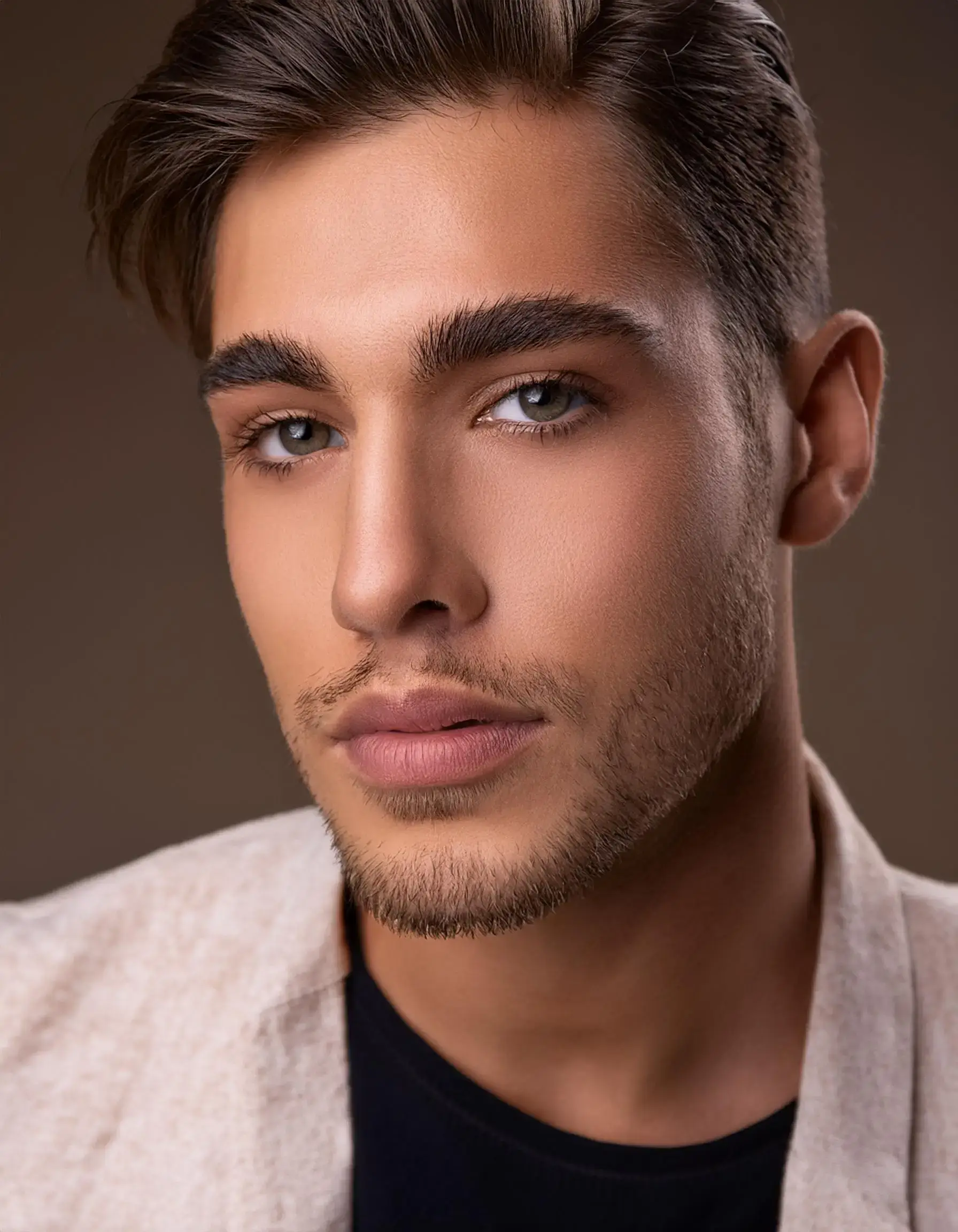 Enhance Your Look with Male Eyelash Extensions in Toronto - Firefly A stylish portrait of a well groomed male model with long natural looking lashes inspired b 12